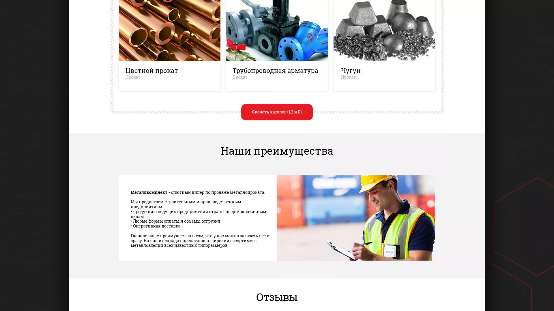 Разработка сайта по продаже металлопроката в Гатчине