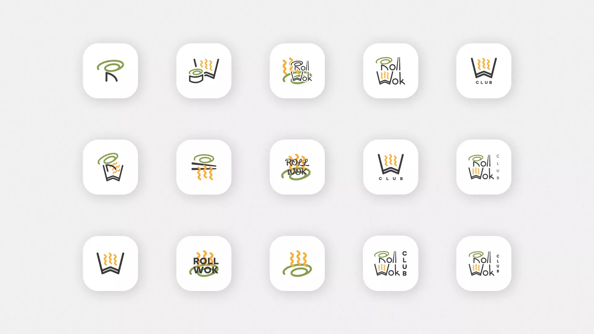 Разработка иконки приложения суши-бара «Roll Wok Club» в Гатчине